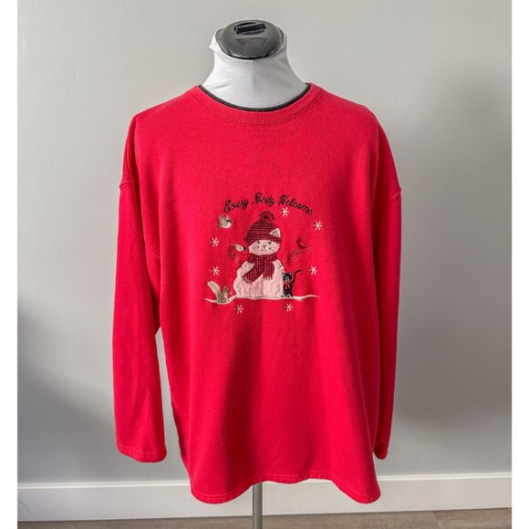 Vintage Kitty Christmas Sweatshirt - Picture 1 of 11